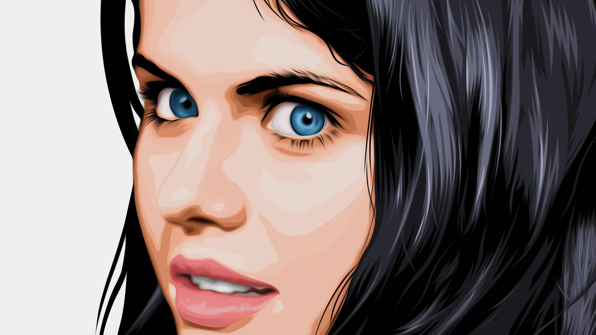 Alexandra Daddario Face Vector Art Wallpaper