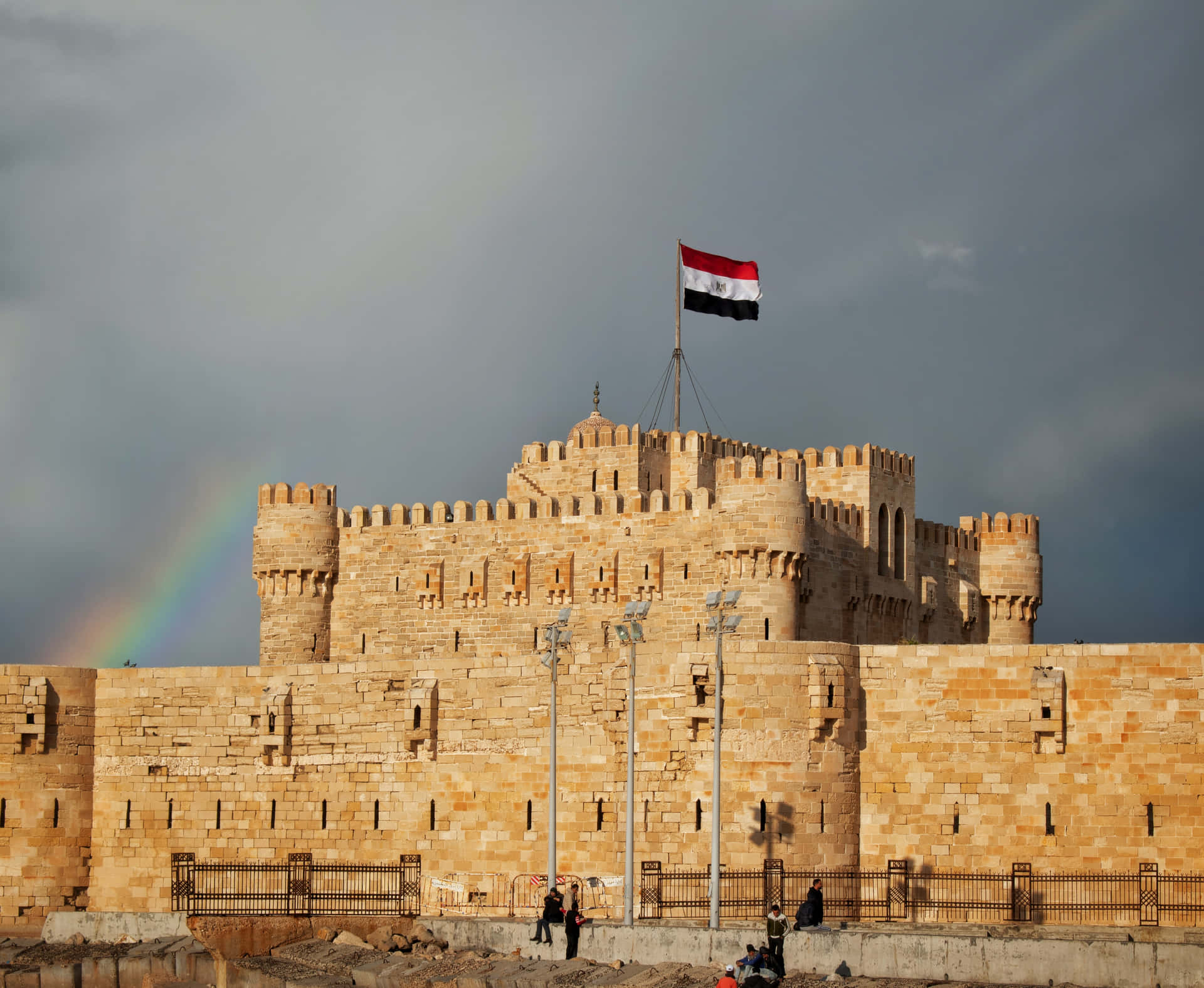 A Castle With A Rainbow Over It