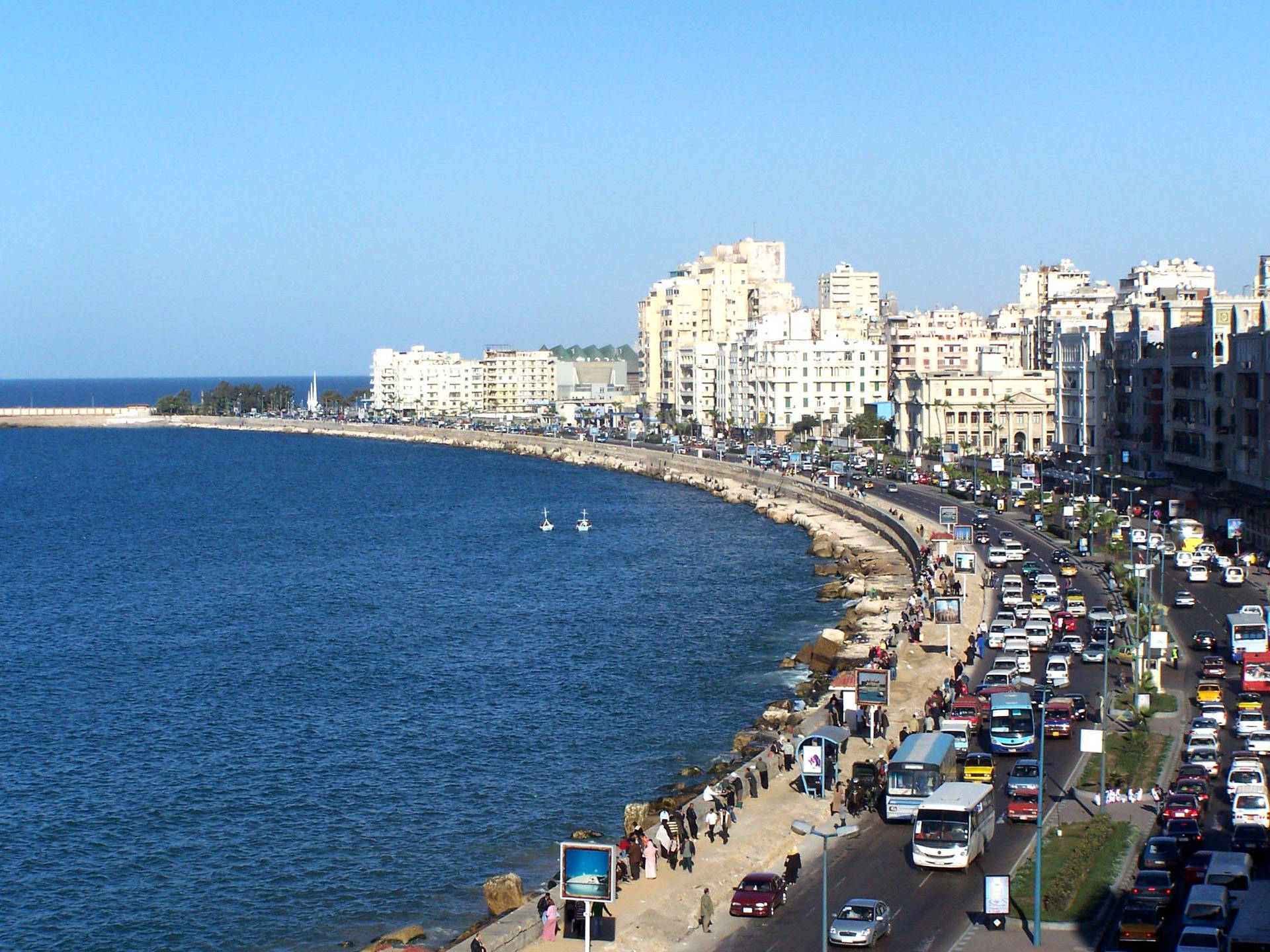 Alessandria Corniche In Egitto Sfondo