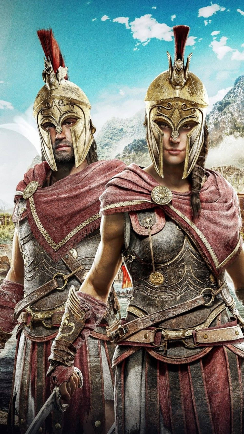 Alexios And Kassandra Odyssey Iphone Wallpaper