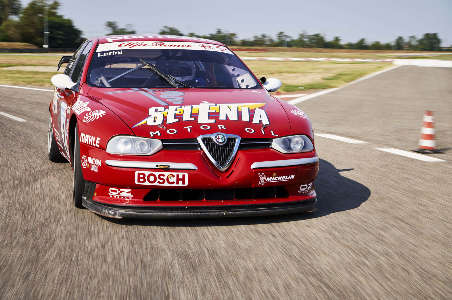 Stunning Alfa Romeo 156 in Action Wallpaper