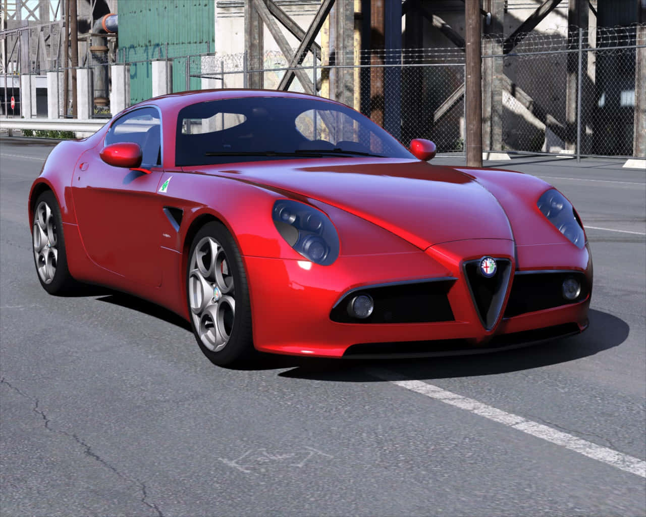 Impresionantealfa Romeo 8c Competizione En Acción Fondo de pantalla