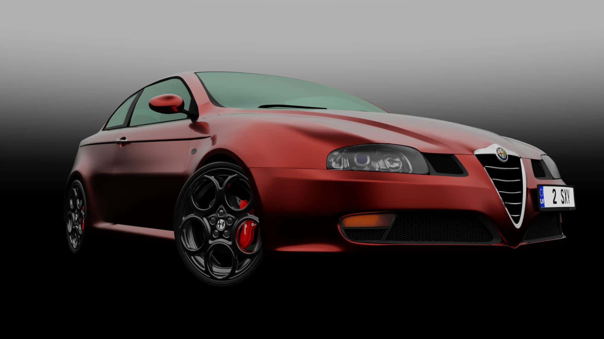 Sleek Alfa Romeo GT in Vibrant Cityscape Wallpaper