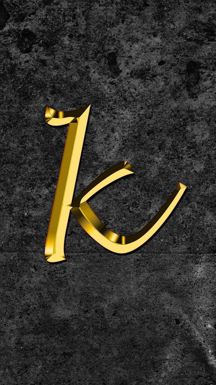 Alfabeto Gold K Papel de Parede