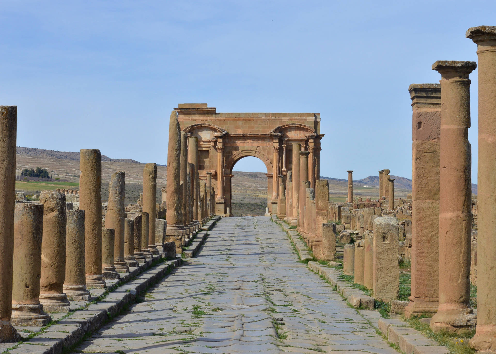 Algeria Arch Of Trajan Background