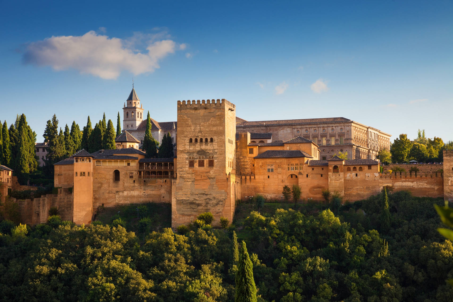 Alhambra Castle Fortress Afternoon Wallpaper