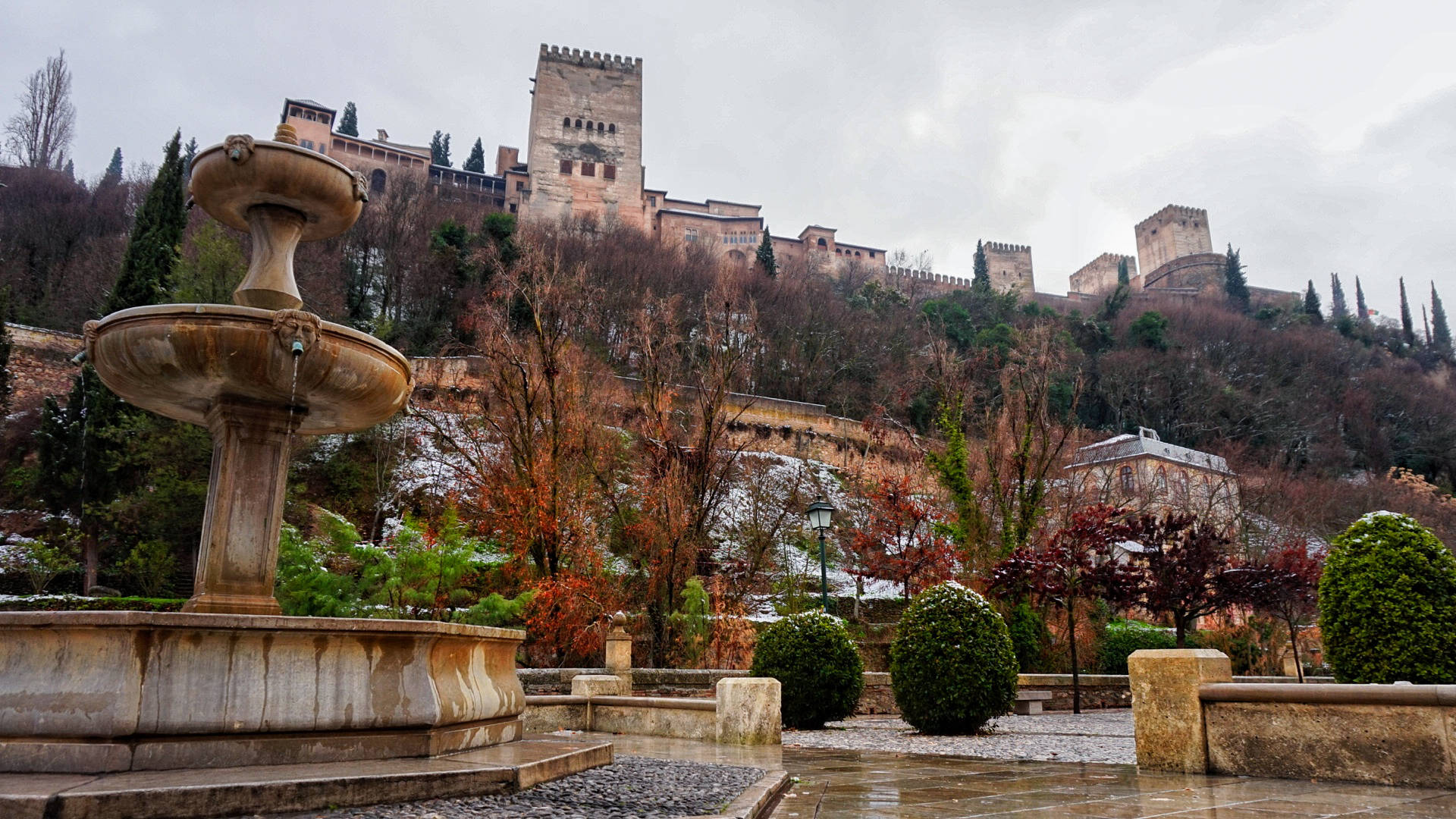 Alhambrafortaleza Na Colina. Papel de Parede