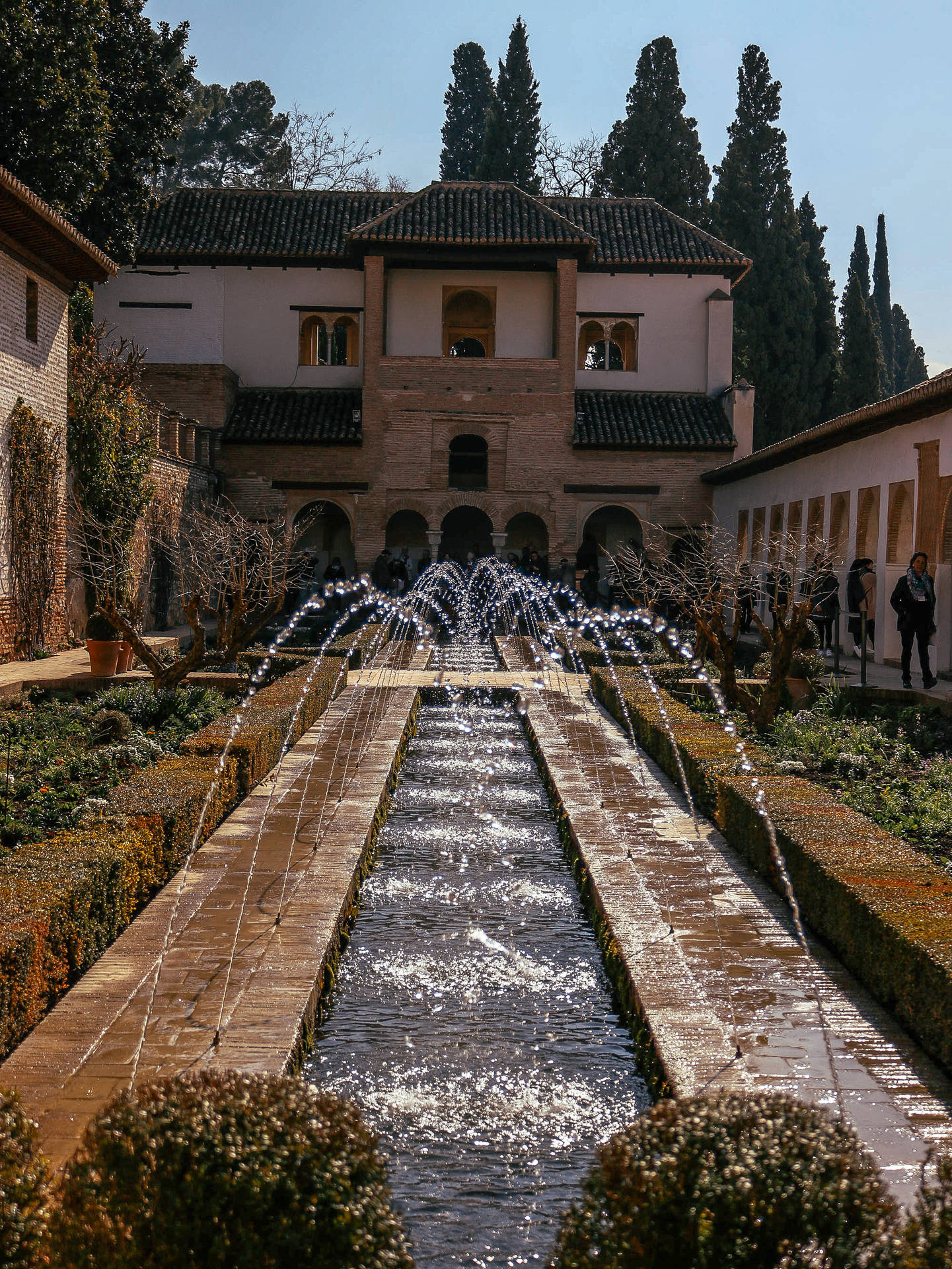 Alhambra Generalife Operational Fontæne Sceneri Wallpaper