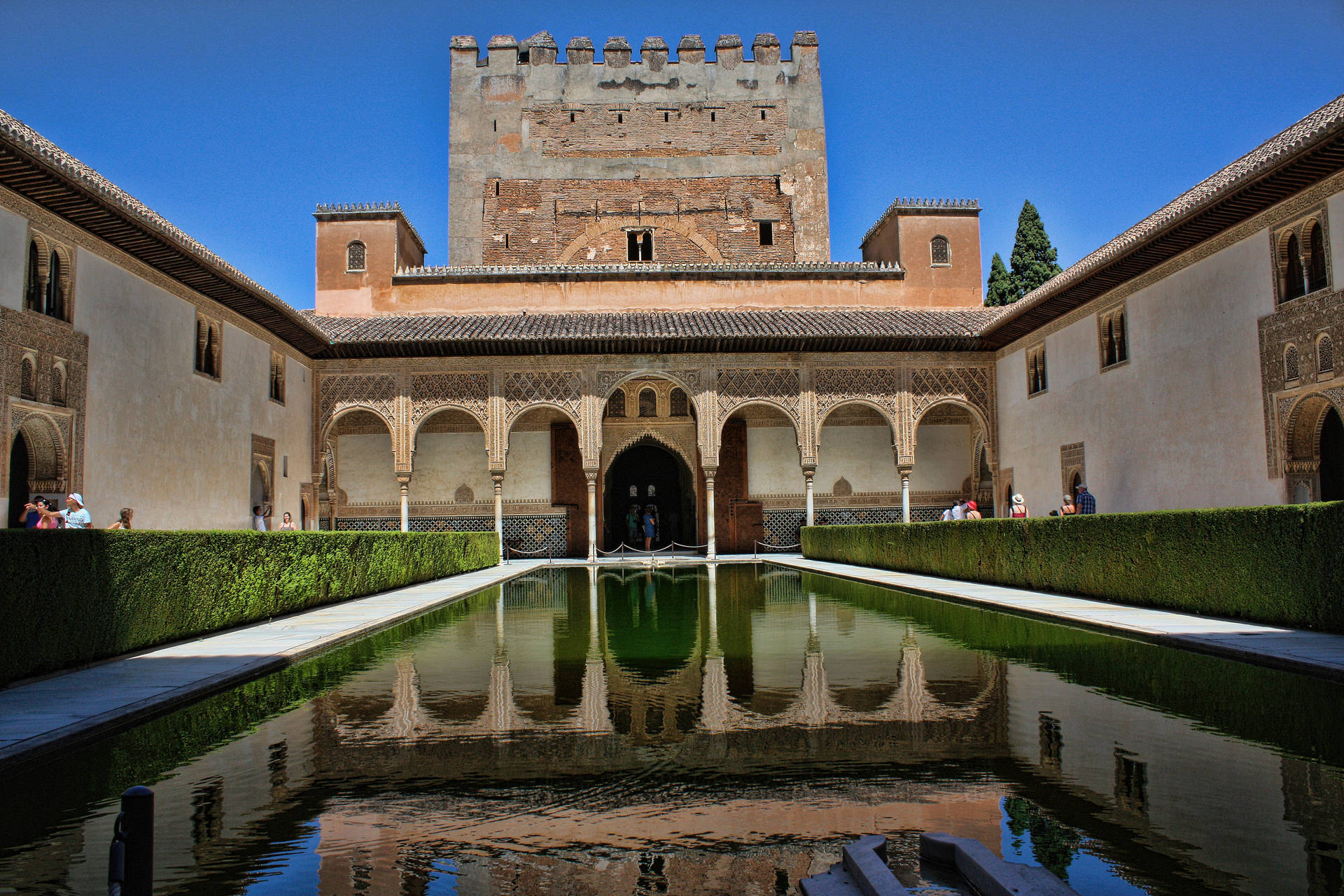 Alhambra Pool Bygning Wallpaper