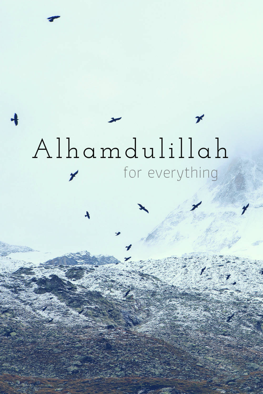 Alhamdulillah Fugle Og Bjerge Tapet Wallpaper