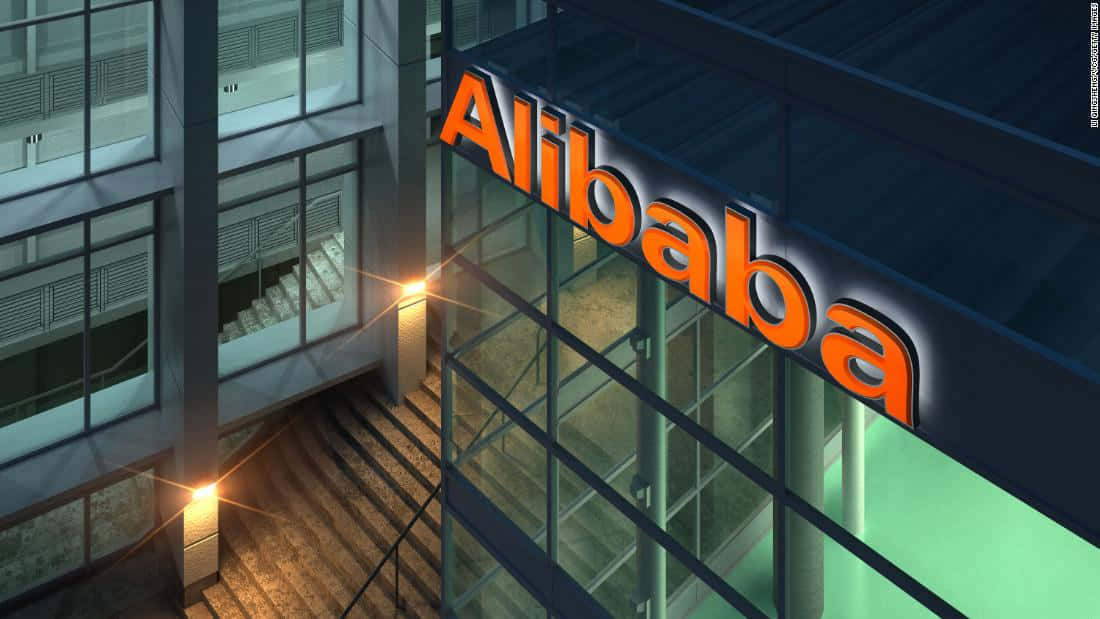 Alibaba's Logo Is Seen In The Night Sky