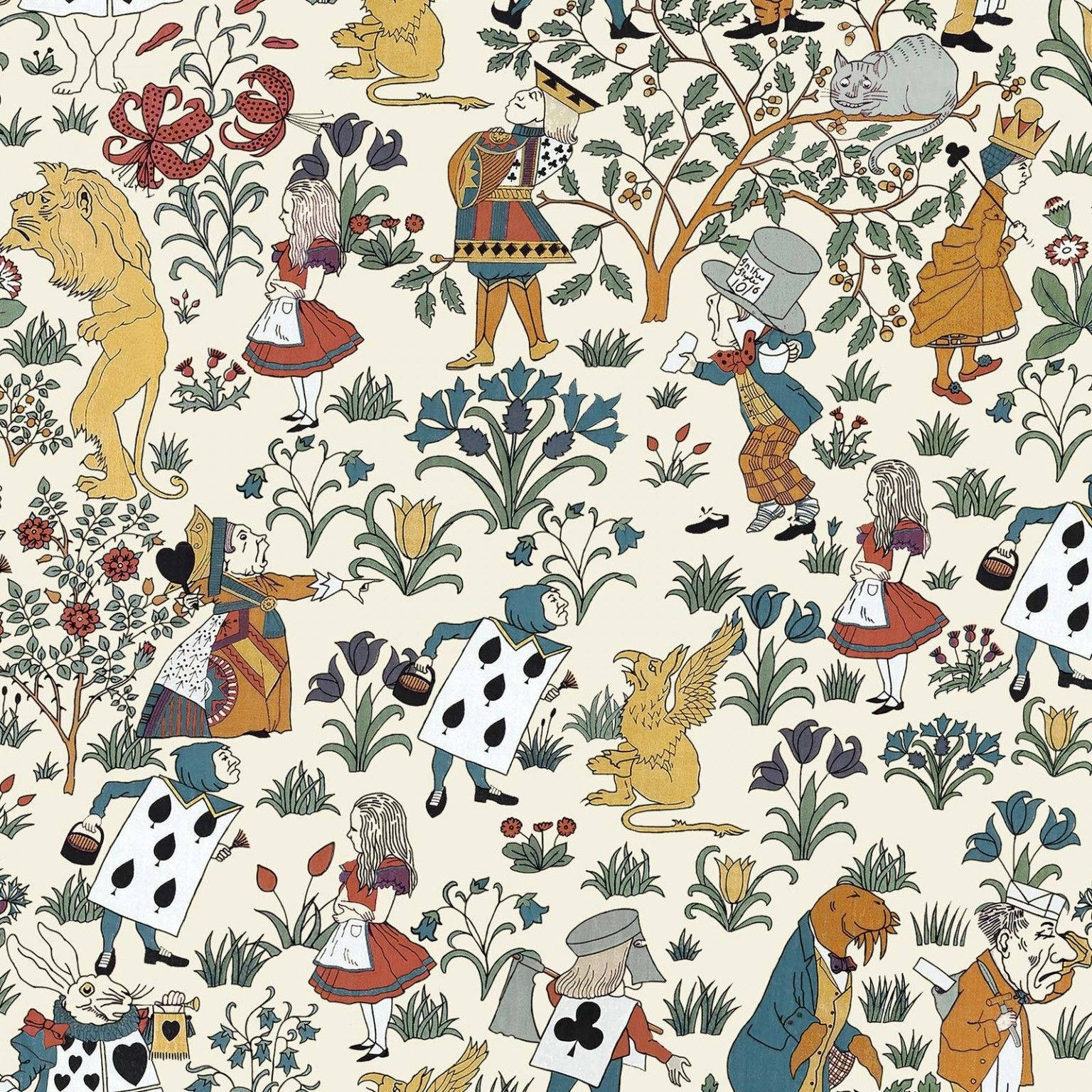 Alice In Wonderland Art Pattern Background