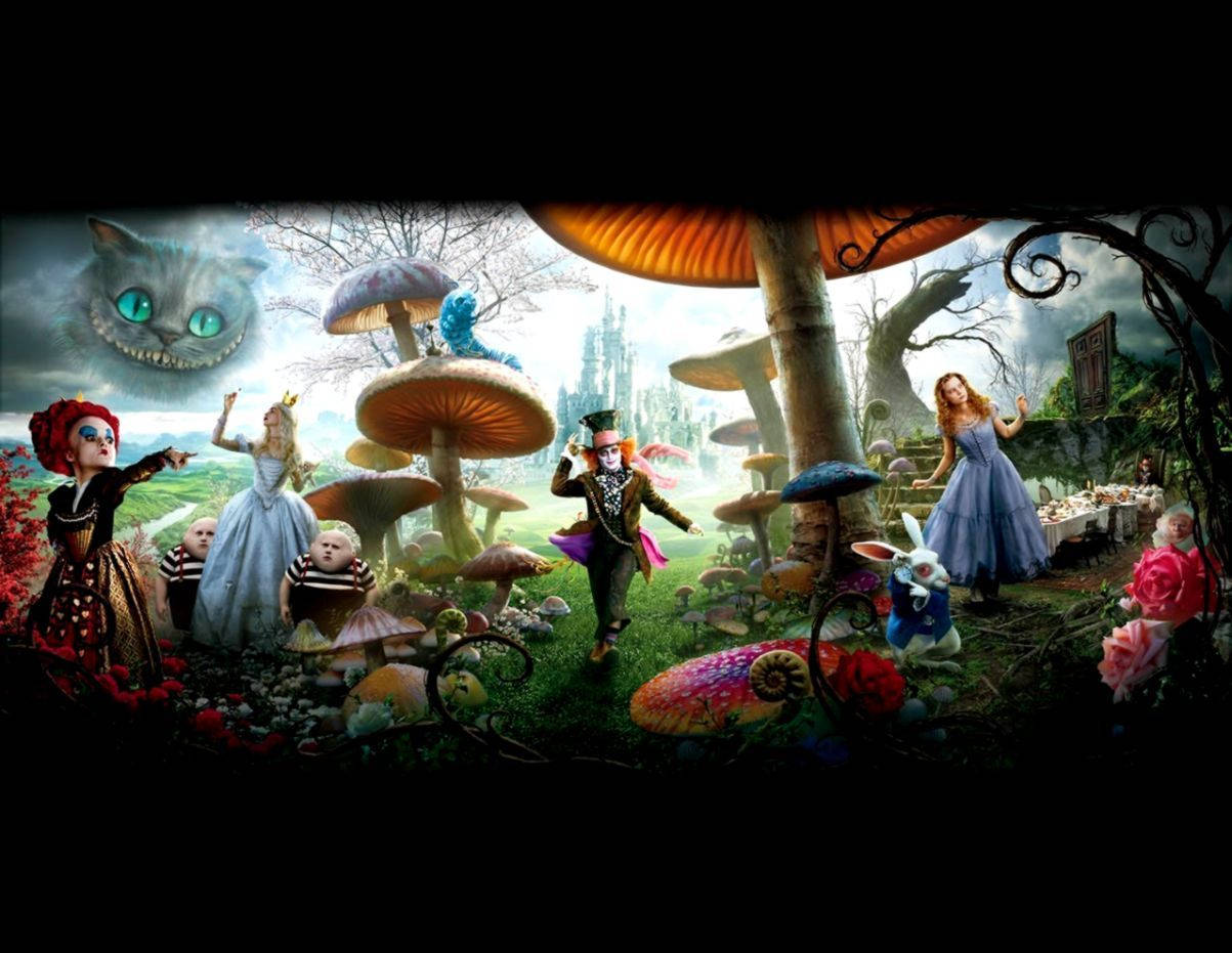 Tim Burton's Magical Interpretation of Alice in Wonderland Wallpaper