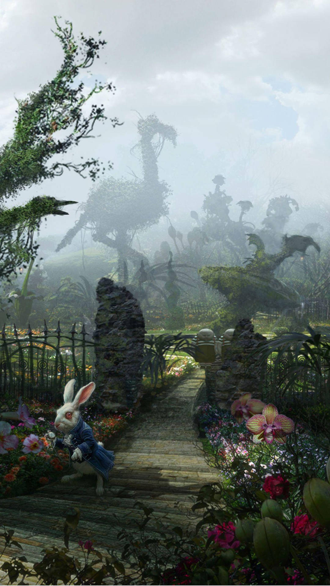 Step into a world of adventure with Alice's In Wonderland Phone Wallpaper