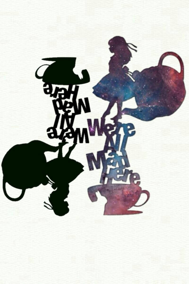 A Silhouette Of A Woman And A Man With A Teapot Wallpaper