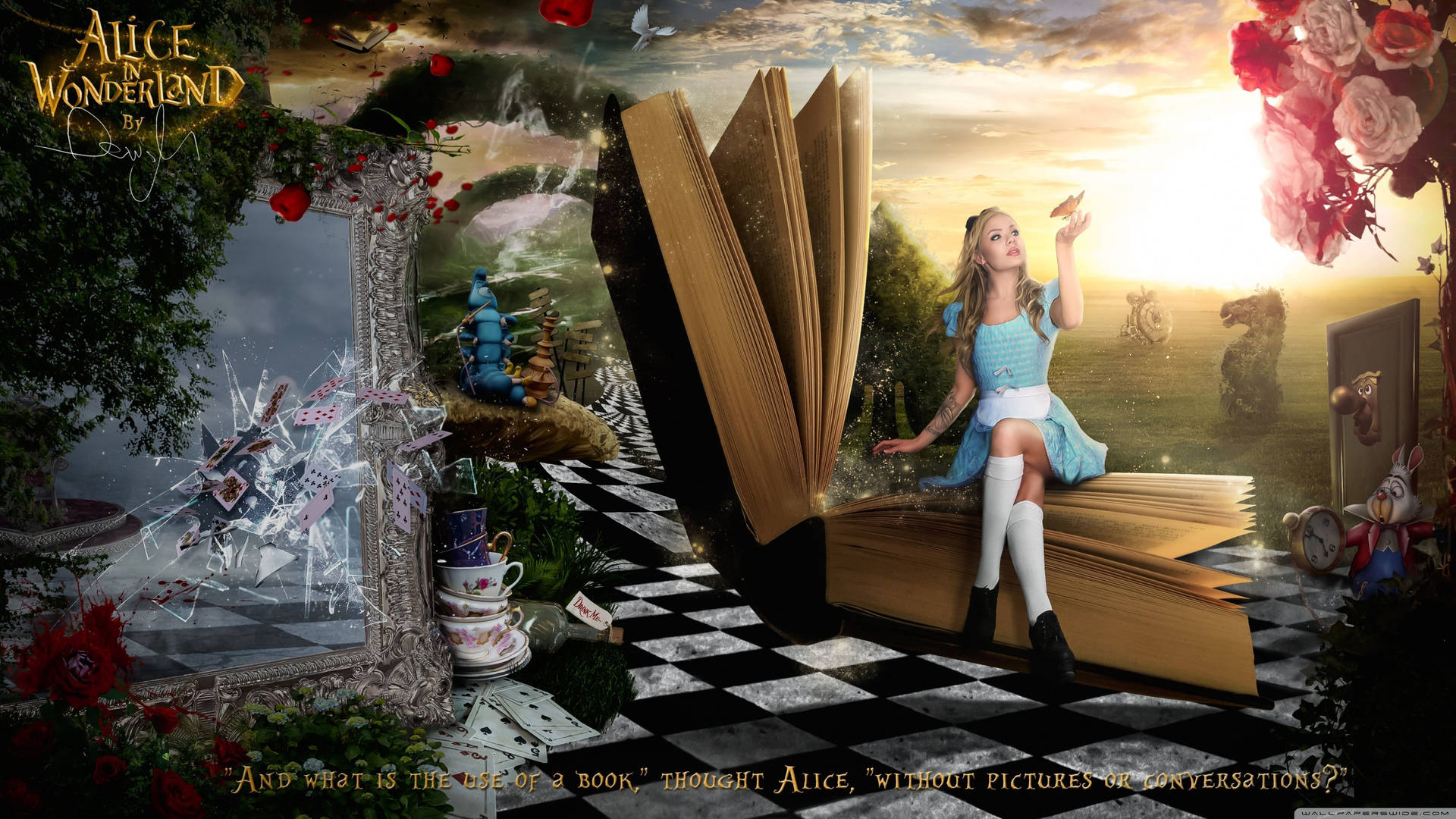 Alice explores the magical and mysterious world of Wonderland Wallpaper