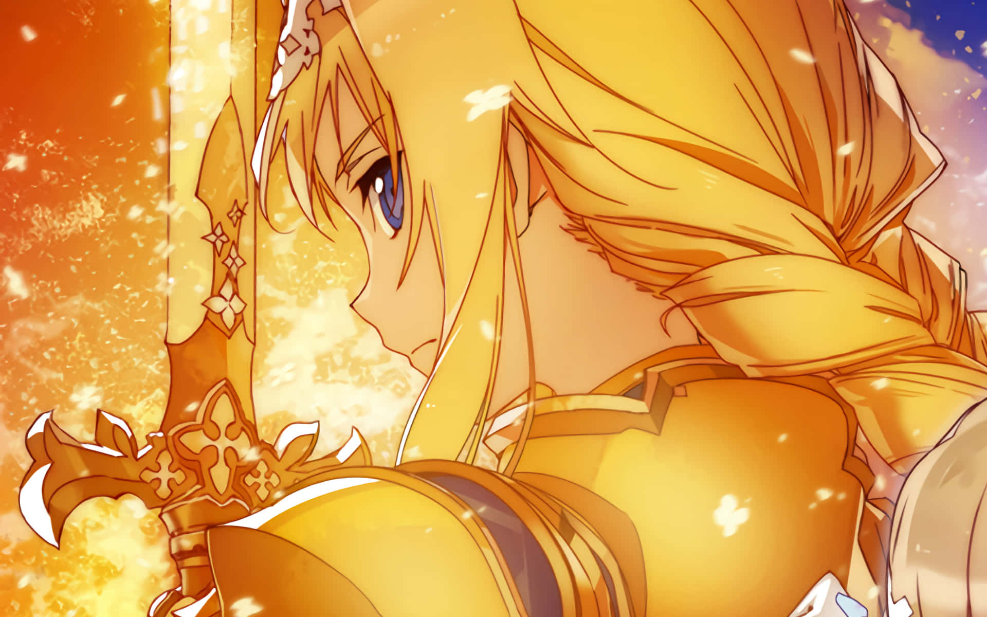 Alice Zuberg - The Radiant Knight in Action Wallpaper