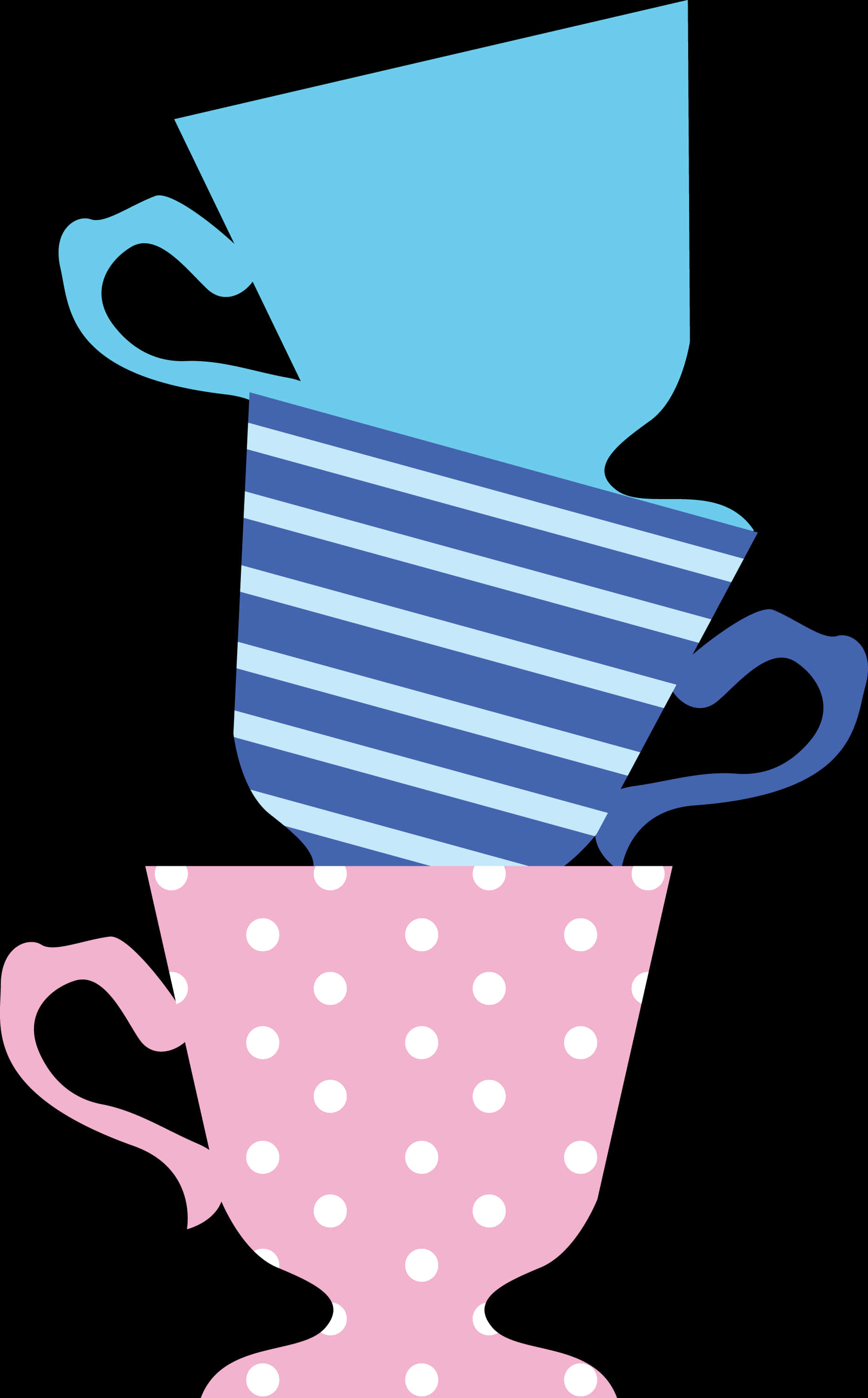 Alicein Wonderland Teacups Stacked PNG
