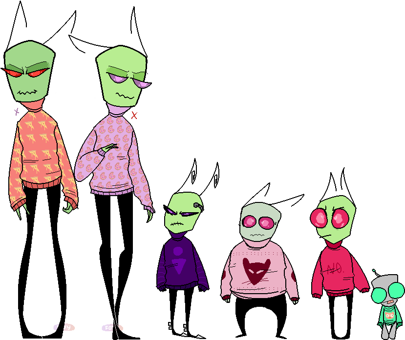Alien Charactersin Various Outfits PNG