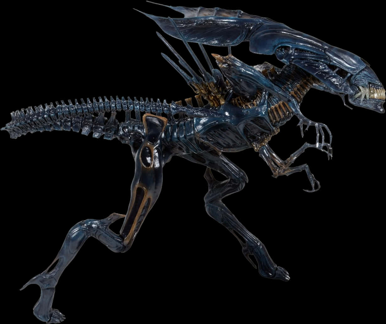 Alien Creature Black Background PNG