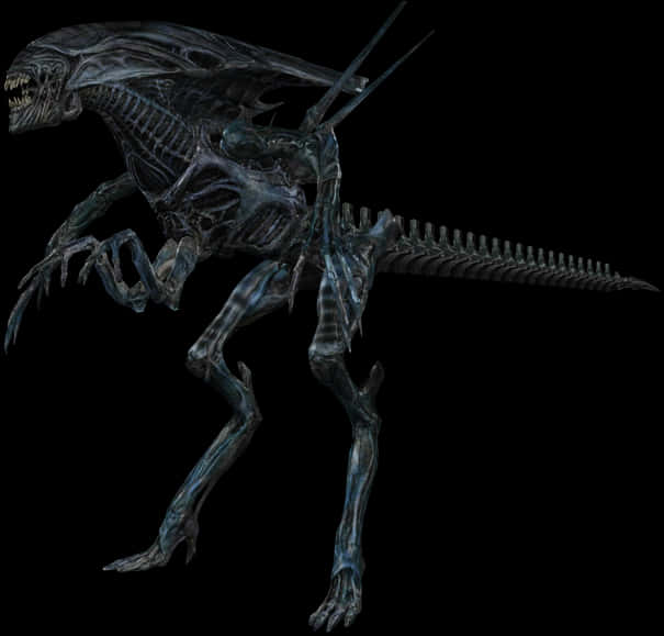 Alien Creature Dark Background PNG