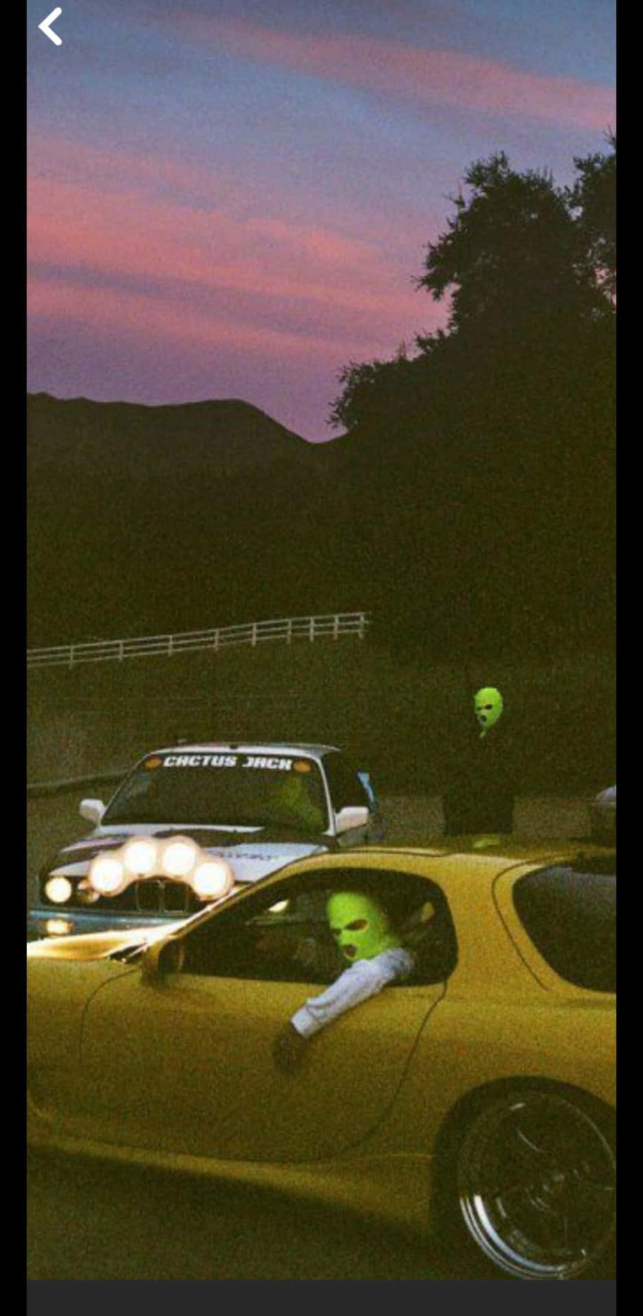 Alien Encounter Yellow Sports Car Wallpaper
