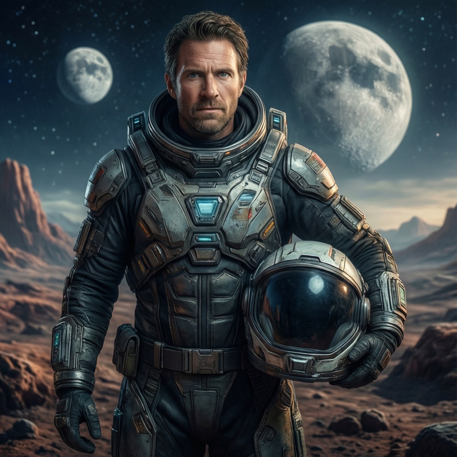 Michael Rounds as an astronaut on an alien world.