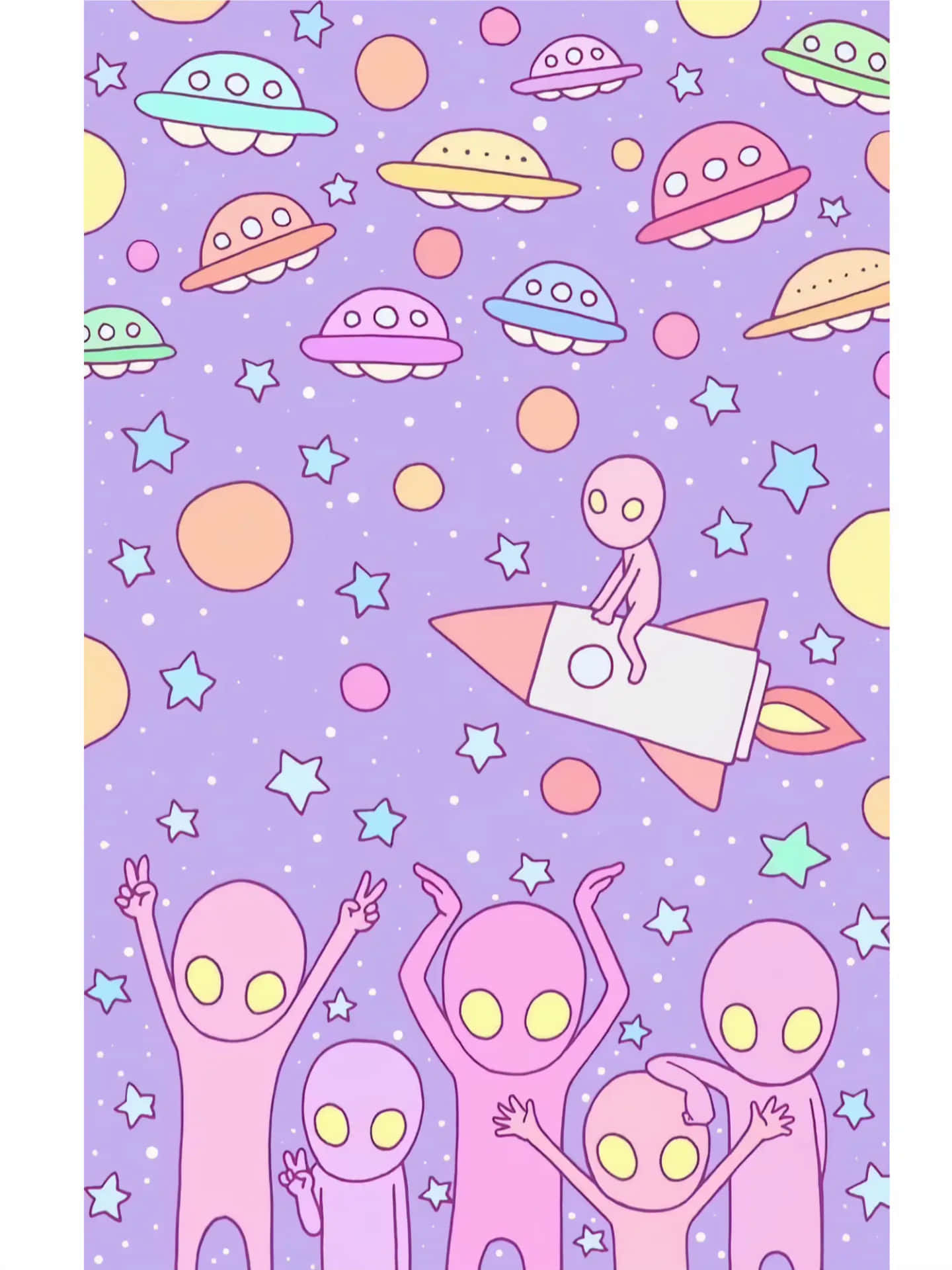 Alien Friends Space Adventure Wallpaper