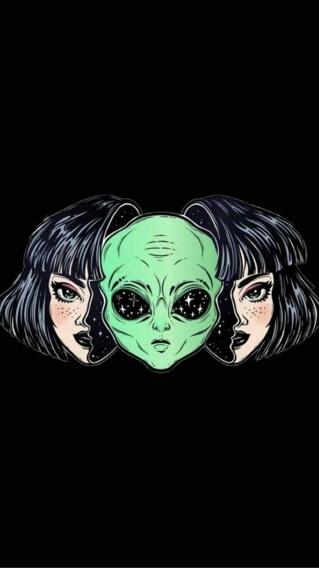 Alien Girl Trippy Aesthetic Wallpaper