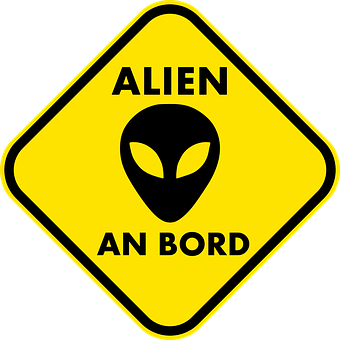 Alien On Board Sign PNG