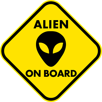 Alien On Board Sign PNG