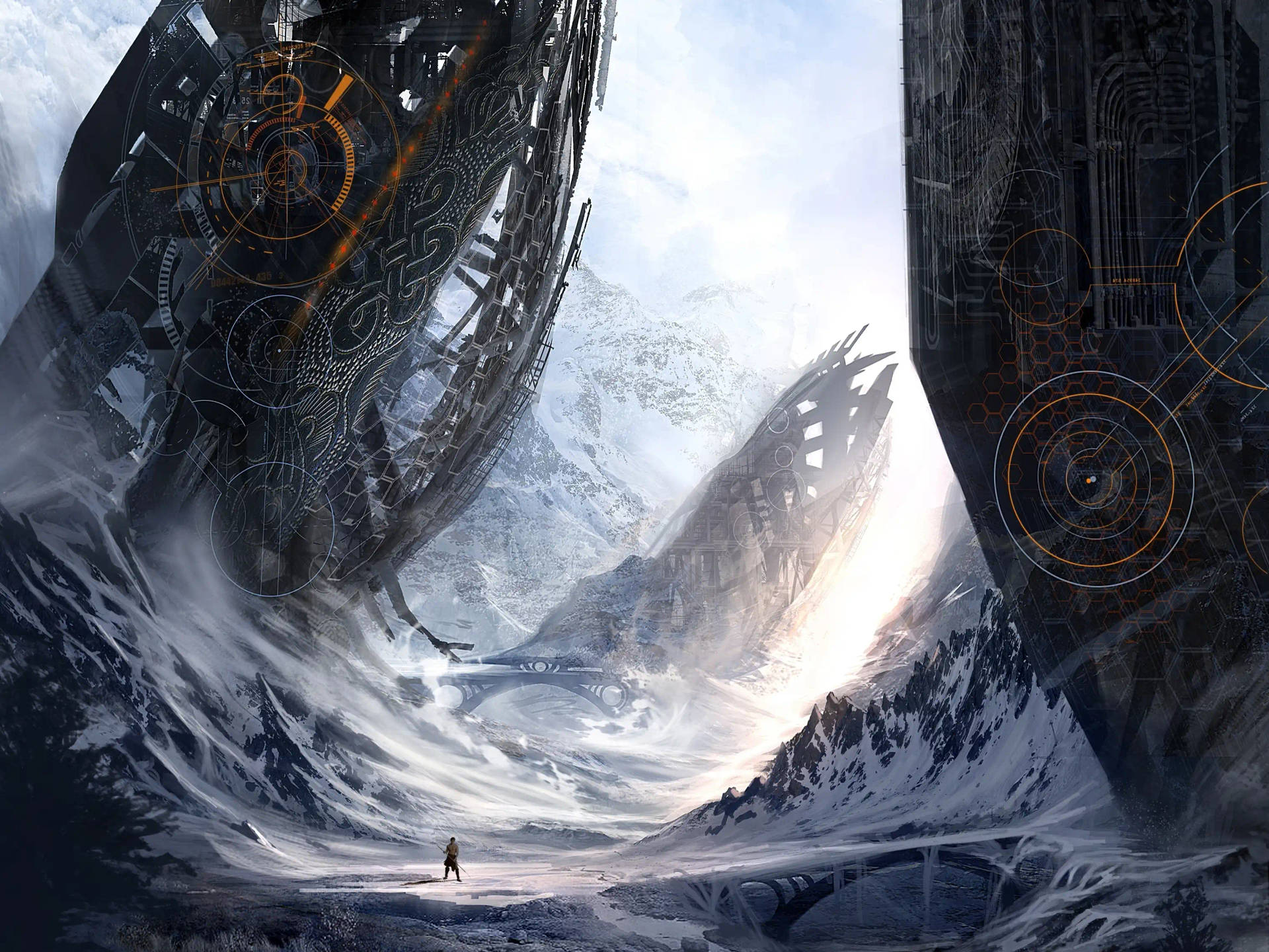 Alien Ships Sci-fi Landscape Wallpaper