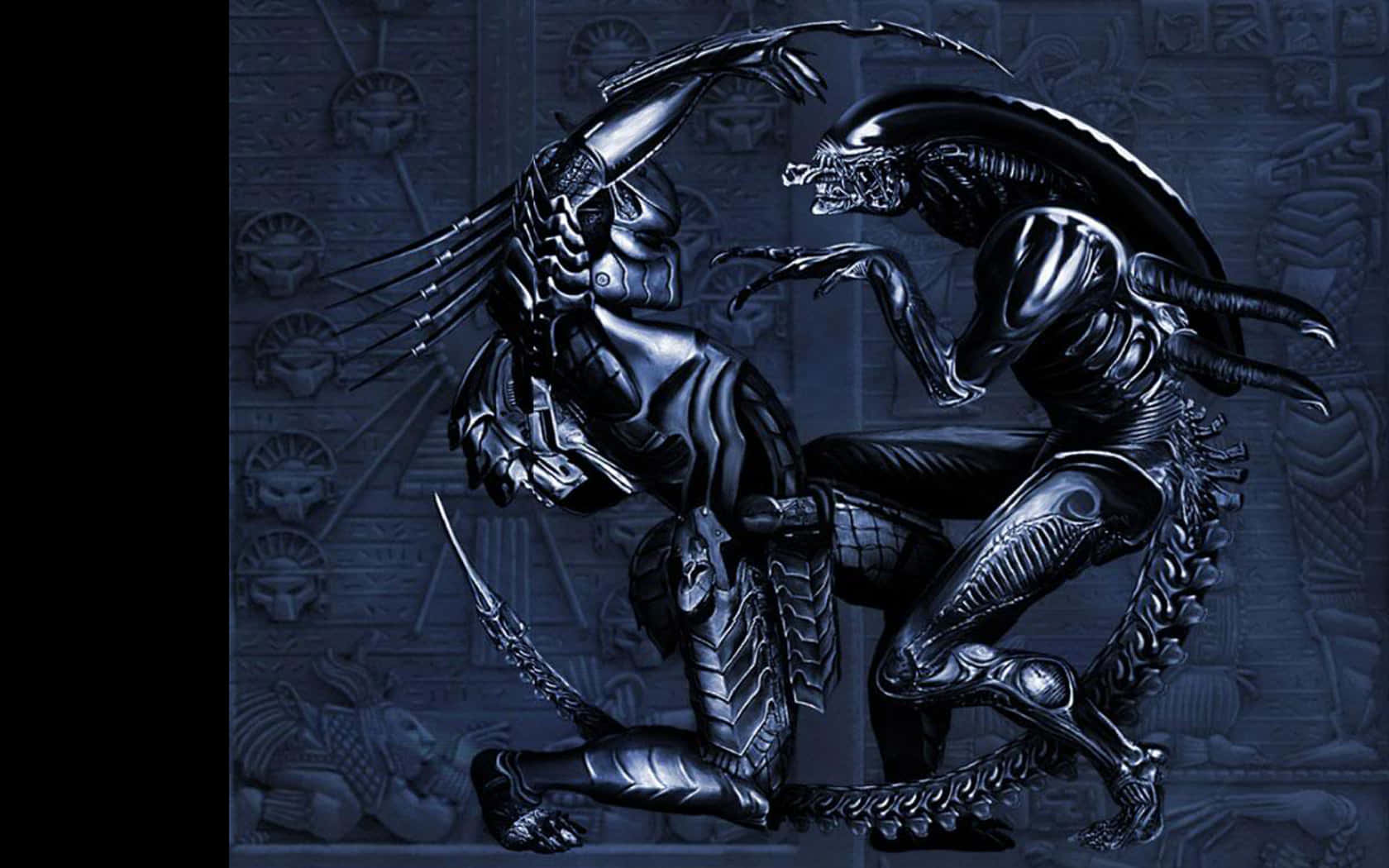 Alien Vs Predator gamle tegning Wallpaper