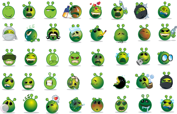 Alien_ Emoji_ Set PNG