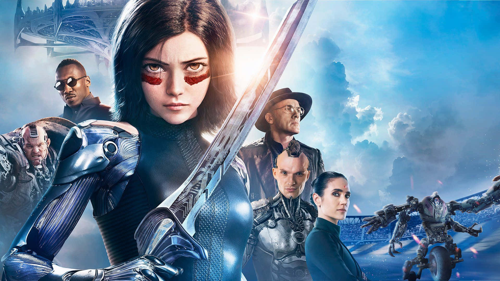 Alita Battle Angel takes on the universe with her sword and powerful cyborg body.