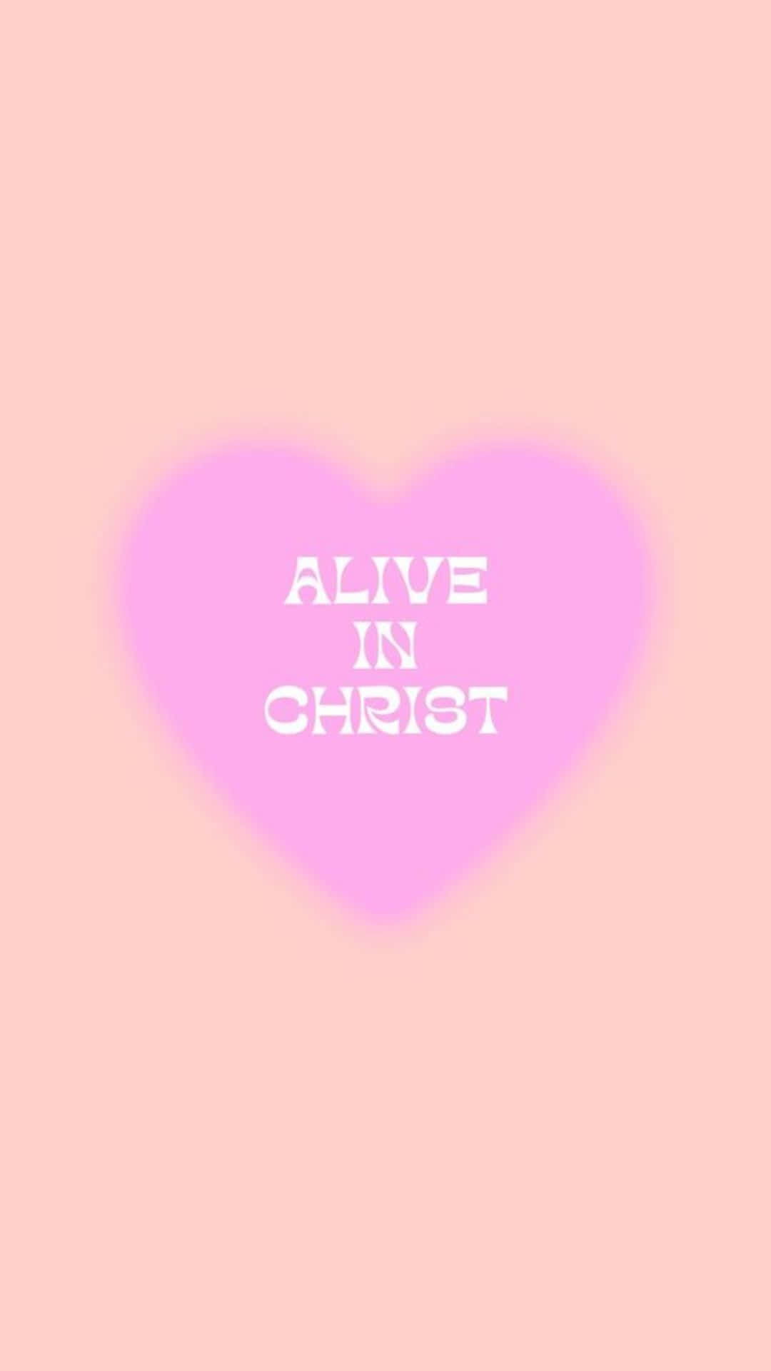 Alivein Christ Pink Heart Wallpaper