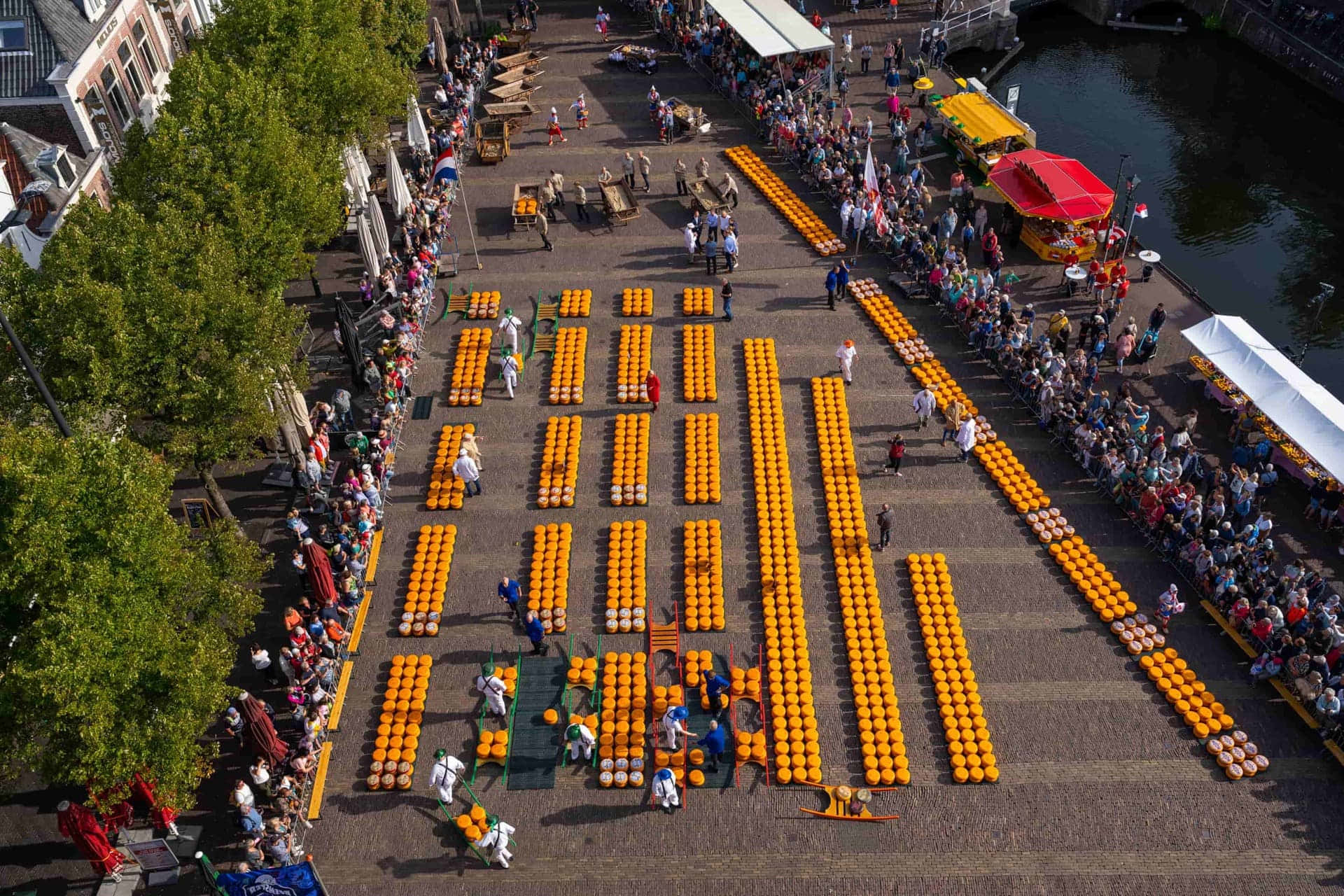 Alkmaar Cheese Market Aerial View Wallpaper