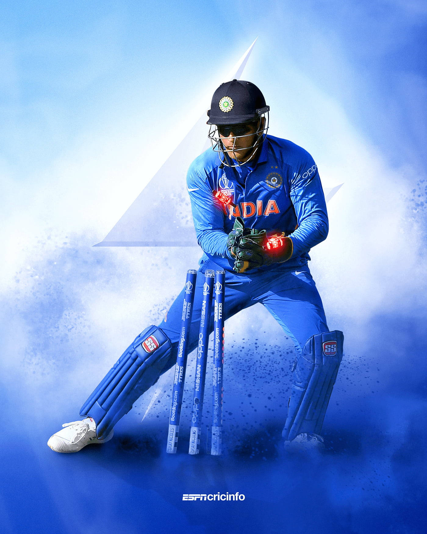 Download All-blue Cricket Jersey Dhoni Hd Wallpaper 