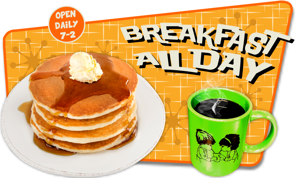 All Day Breakfast Pancakesand Coffee PNG