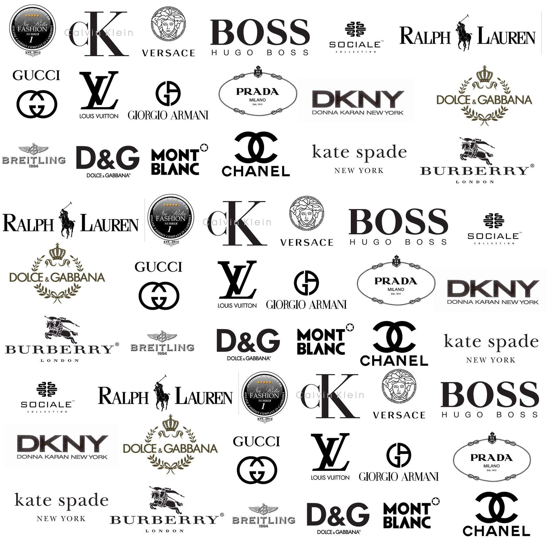 All Fashion Brand Logos collage wallpaper.