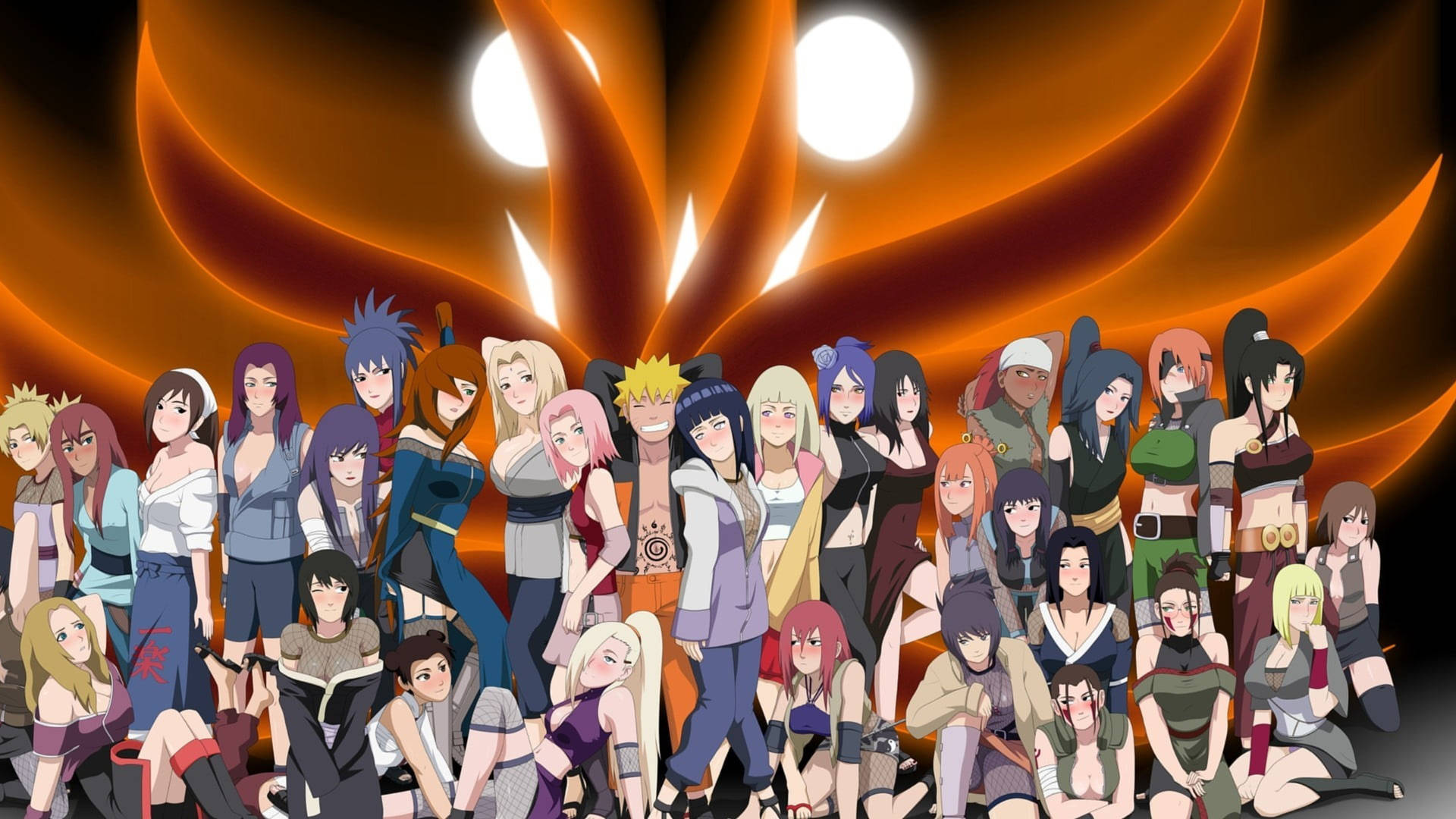 Todasas Personagens Femininas De Naruto. Papel de Parede