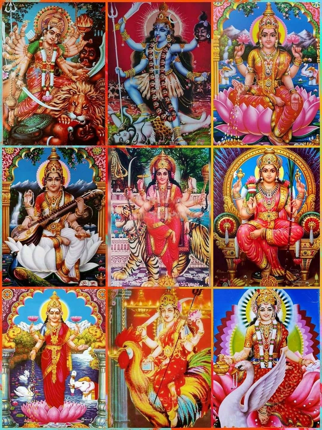 Alt hinduiske guder og devaer samlet kan ses på tapetet. Wallpaper