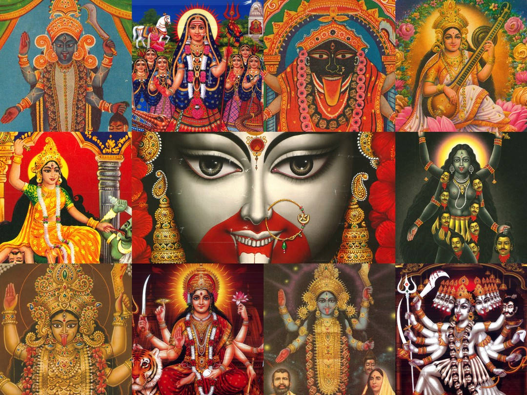 All Hindu Gods Art Collage Wallpaper