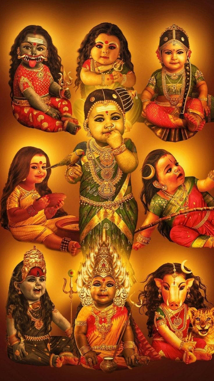 All Hindu Gods As Children Wallpaper