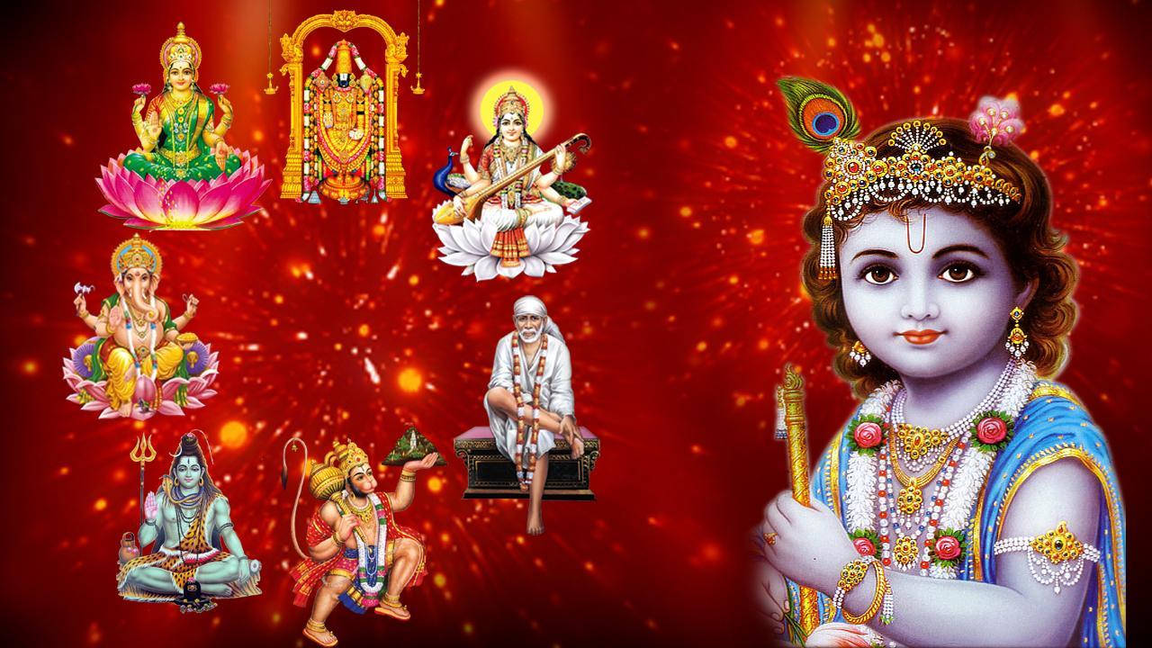 All Hindu Gods Celebratory Background Wallpaper