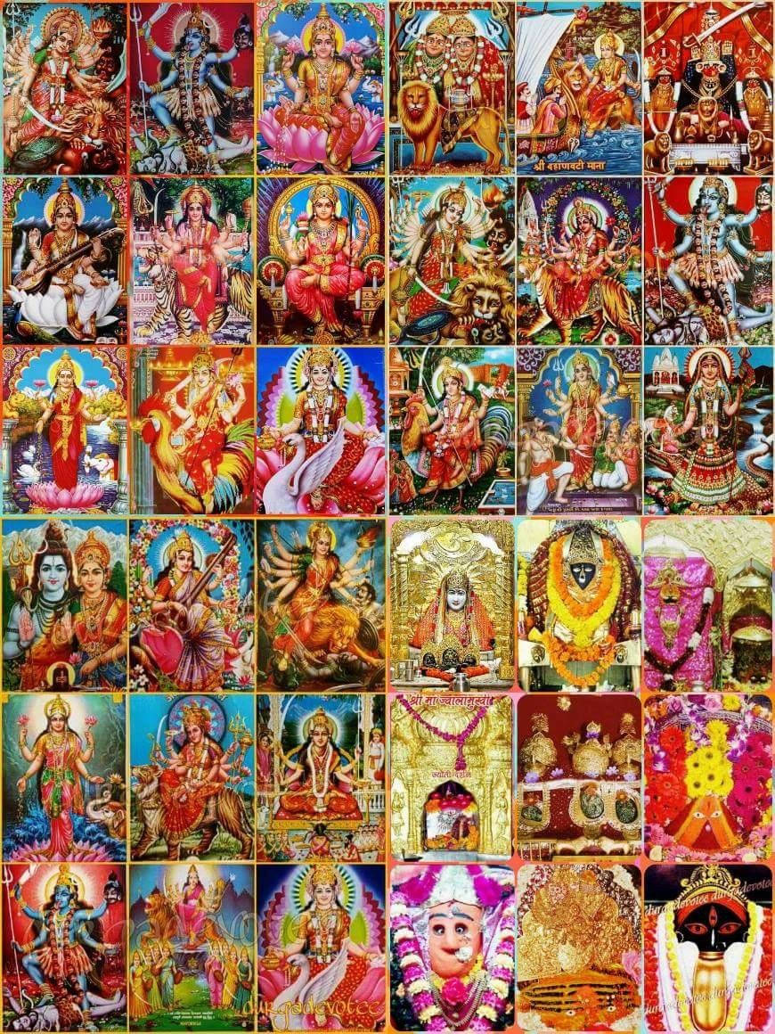 All Hindu Gods Prayer Cards Wallpaper