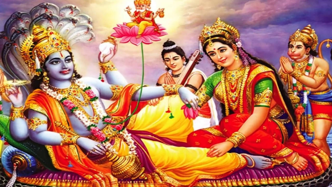 All Hindu Gods Resting Art Wallpaper