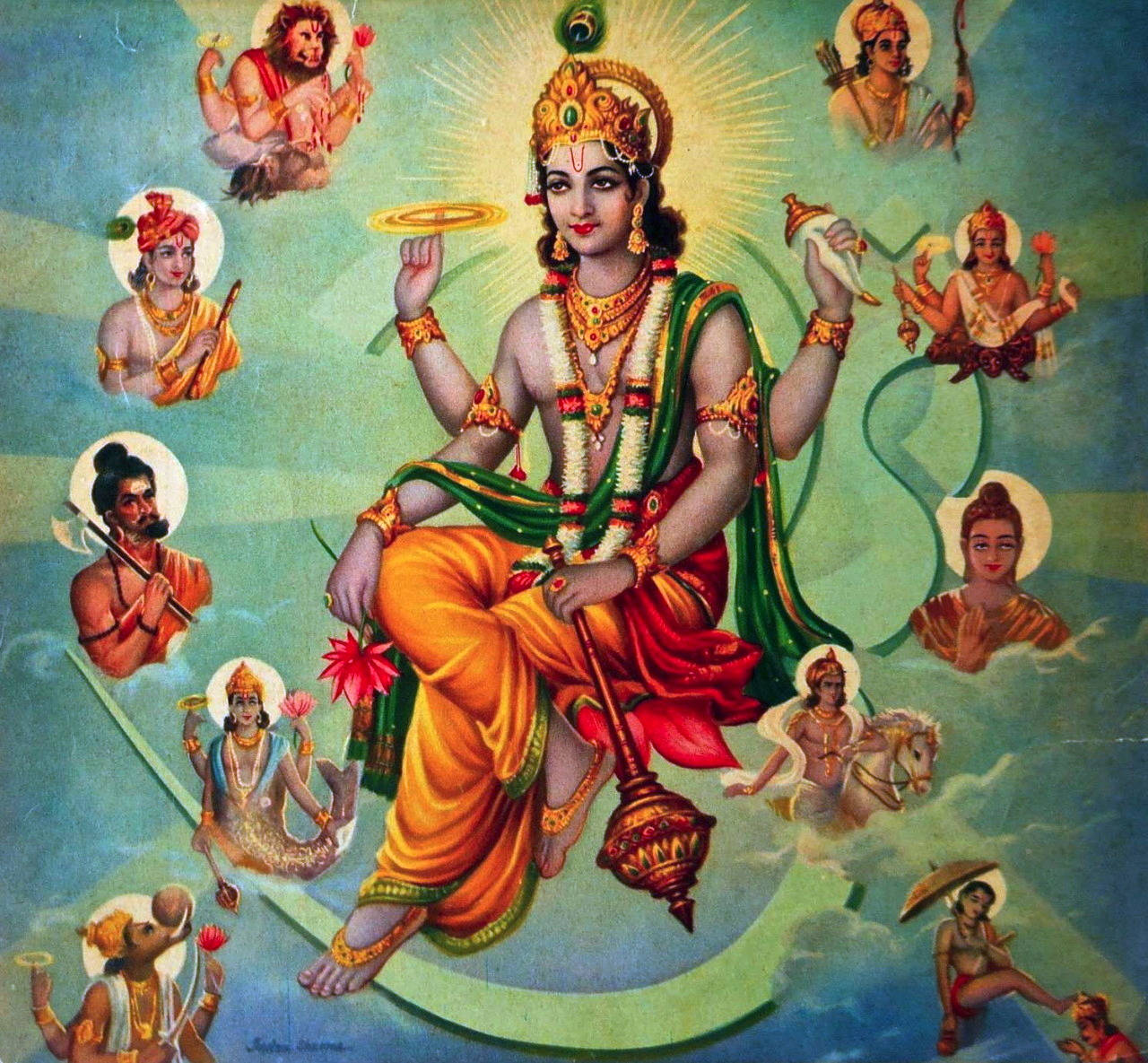 All Hindu Gods With Vishnu Wallpaper