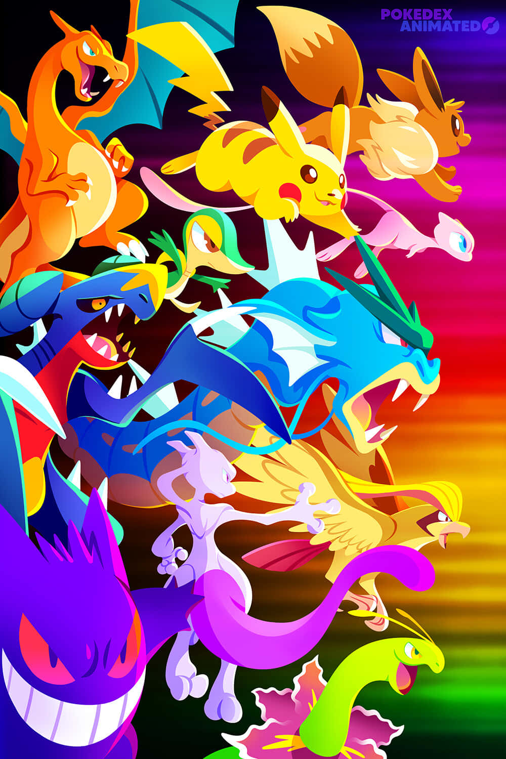 Pokémonein Regenbogen Aus Farben Wallpaper