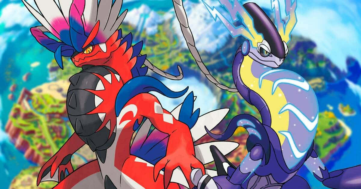 Dospersonajes De Pokémon De Pie Uno Al Lado Del Otro Fondo de pantalla